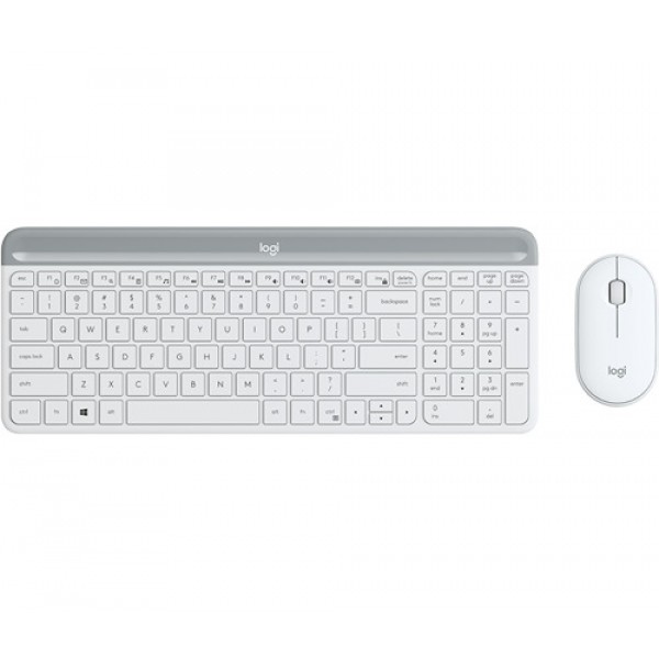 MK470 Slim Wireless Keyboard Mouse Combo Nano Receiver 1 Yr. – White