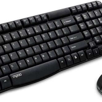 RAPOO X1800S 2.4GHz Wireless Optical Keyboard Mouse Combo – 1000DPI Nano Receiver 12m Battery