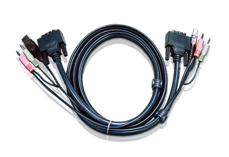 ATEN KVM Cable with DVI-D (Dual Link) USB & Audio to DVI-D (Dual Link), USB & Audio – 3M