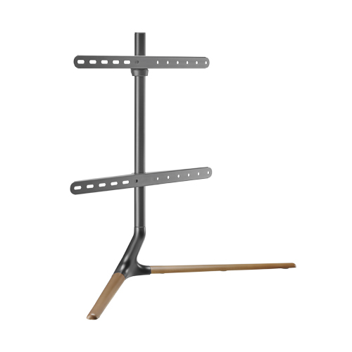 Modern Linear Tabletop TV Stand For 49′-70′ TVs — Matte Black & Walnut