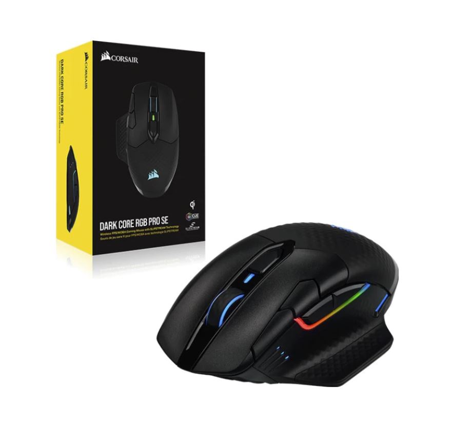 CORSAIR DARK CORE RGB SE PRO Gaming Mouse – Black, Wire, Wireless Qi Charging,
