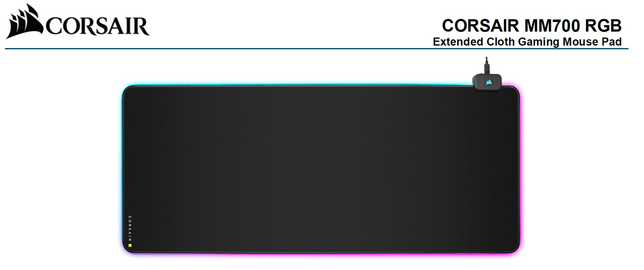 CORSAIR MM700 RGB POLARIS – Dynamic Three Zone RGB and low friction micro-texture surfacet for Ultimate Gaming Setup.930mm x 400mm x 4mm Mousemat