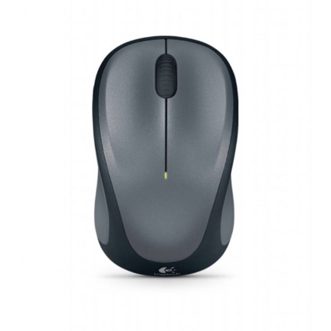 Logitech M235 Wireless Mouse Contoured design Glossy Comfort Grip Advanced Optical Tracking 1-year battery life – Grey