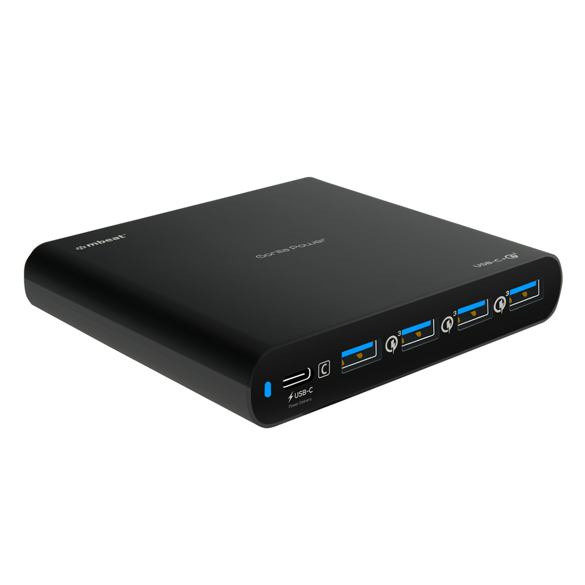 mbeat Gorilla Power 80W USB-C Power Delivery (PD 2.0) and 4 USB-A Quick Charge 3.0 Compact Charger