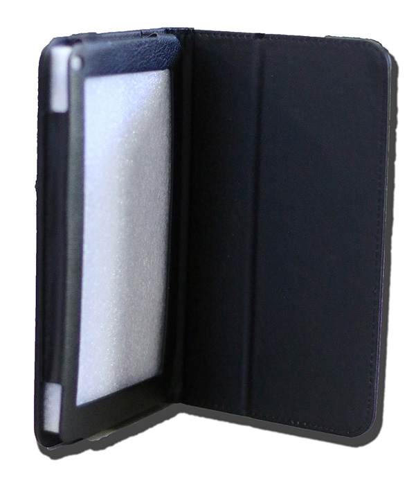 LeaderTab7 Folio Case Faux Leather. Camera hole rear – Black