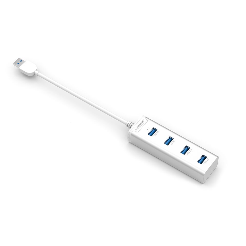 MBEAT STICK” 4-Port USB 3.0 Hub – Aluminium Portable 4 Port Data Transfer Super Speed USB Hub Adapter Ultrabook MacBook SurfaceBook