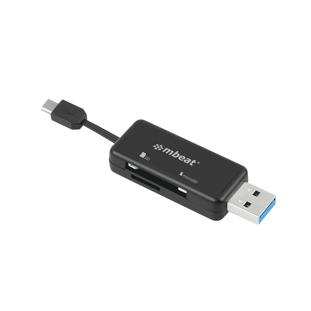 MBEAT Ultra Dual USB Reader – USB 30 Card Reader plus Micro USB 20 OTG Reader – USB 30 SD/Micro SD card reader for PC/MAC