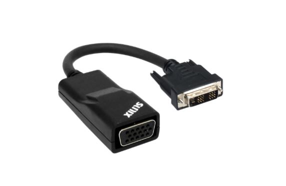 SUNIX DVI-D to VGA Adapter; compliant with VESA VSIS version 1, Rev.2; Output resolutions up to 1920×1200; HDTV resolutions up to 1080p