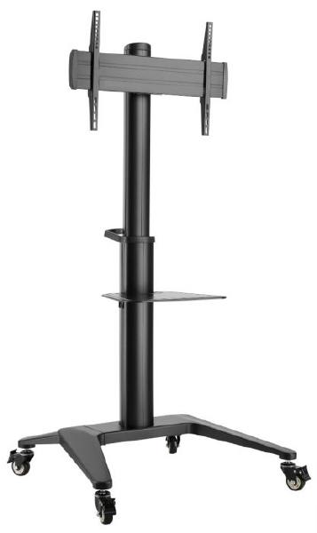 Atdec mobile TV Cart – AD-TVC-70A-B – Supports Up to 70″ &amp 70kg – Adjustable height – Black
