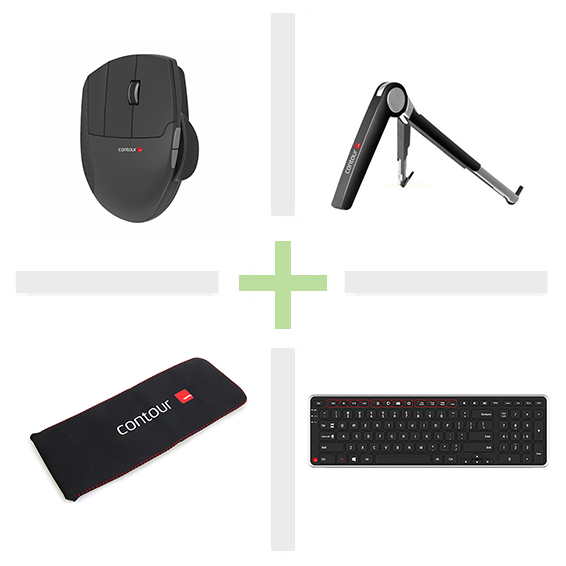 CONTOUR Travel Kit Lite Left Wireless Keyboard & Mouse Bundle