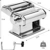 Pasta Maker Manual Steel Machine with 8 Adjustable Thickness Settings