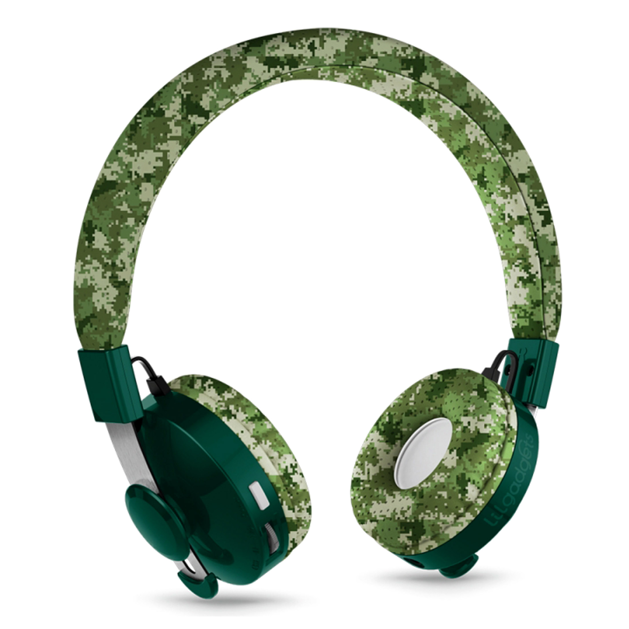 LilGadgets Untangled Pro Premium Children’s Wireless Headphones – Green Digital Camo