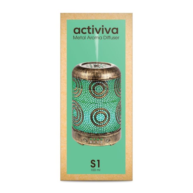 activiva 100ml Metal Essential Oil and Aroma Diffuser – Gold