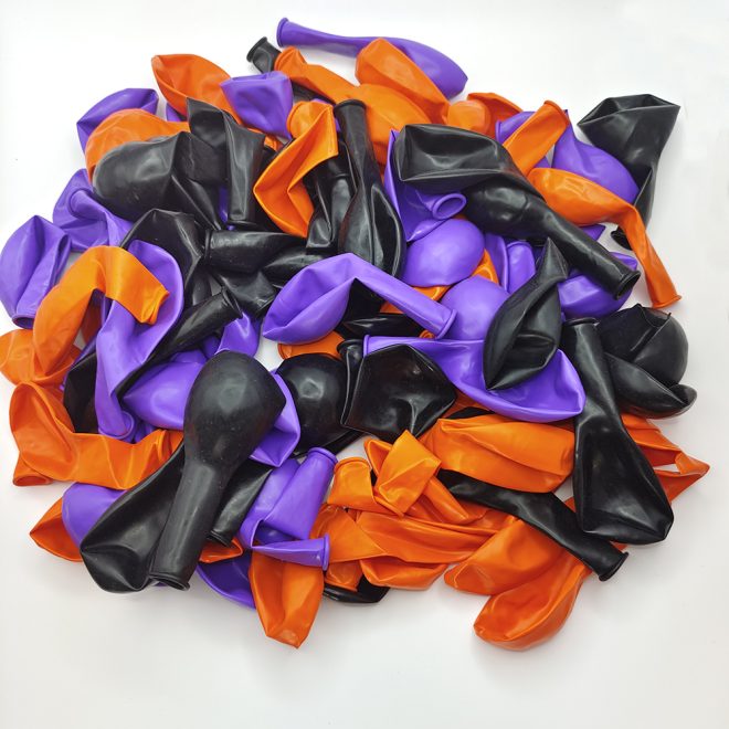 100PCS 5” Latex Balloon Set Birthday Wedding Party Decoration – Black and Orange and Purple