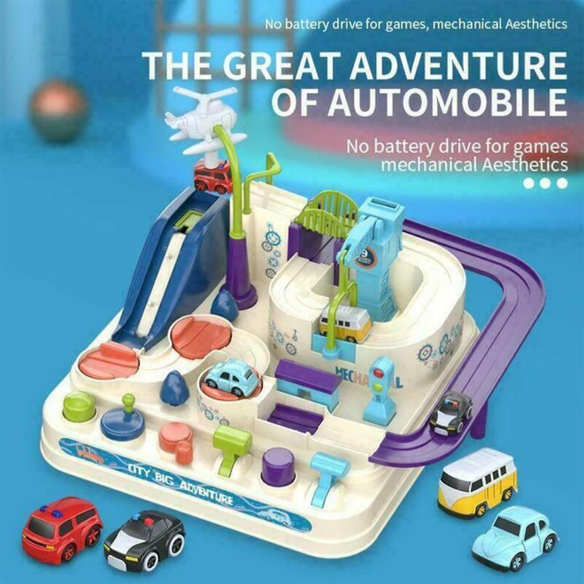 Car Adventure Game Rescue Squad Adventure Rail Model Racing Educational Toy Gift – White