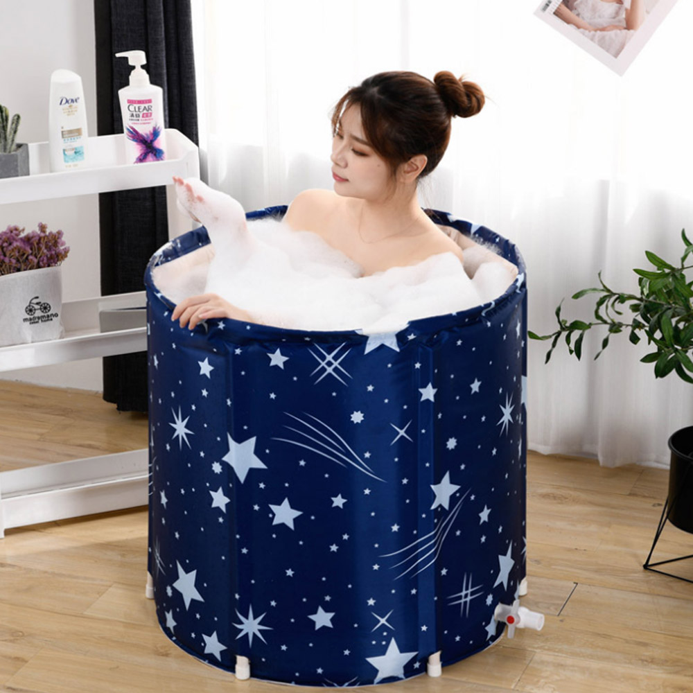 65X70cm Folding Bathtub Portable Water Tub Indoor Room Adult Spa Bath