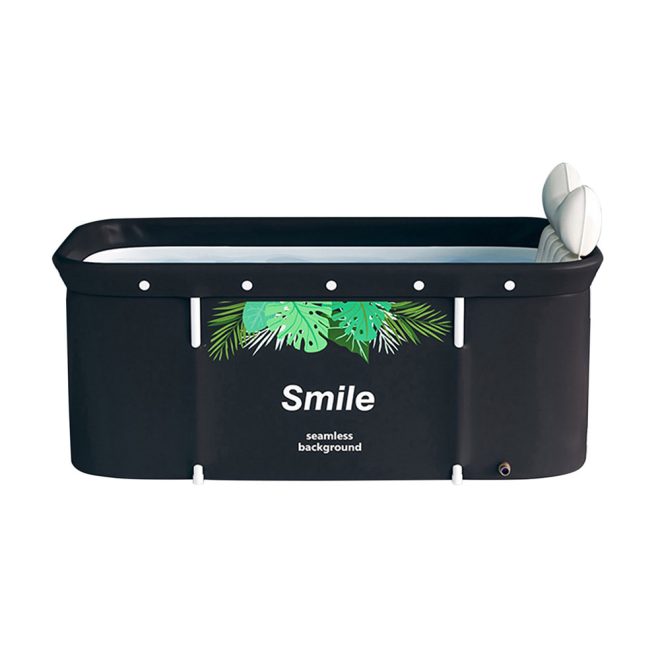120CM Large Bath Sauna Adult Folding Bathtub Barrel SPA Household Tub Family. – Black
