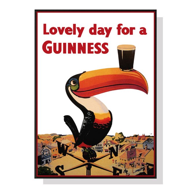 Beer Lovely Day For A Guinness Black Frame Canvas Wall Art – 50×70 cm