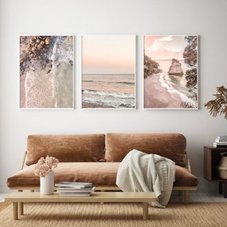 Amazing Newzealand 3 Sets White Frame Canvas Wall Art
