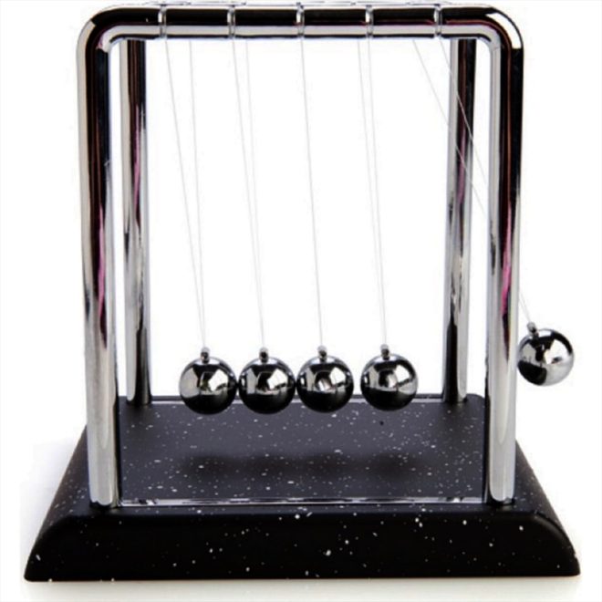 Newtons Cradle – Small With Marble Look Base