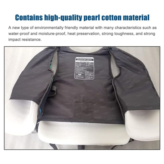 Life Jacket for Unisex Adjustable Safety Breathable Life Vest for Men Women – M, Black