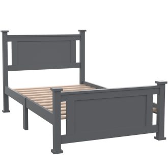 Grogan King Single Wooden Timber Bed Frame, Grey