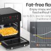 EUROCHEF 16L Air Fryer Electric Digital Airfryer Rotisserie Dry Large Big Cooker. – Black and Gold