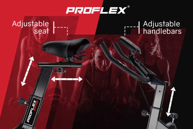 PROFLEX Spin Bike Flywheel Commercial Gym Exercise Home Fitness – Red