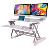FORTIA Height Adjustable Standing Desk Riser Sit/Stand Computer Desktop Office. – White