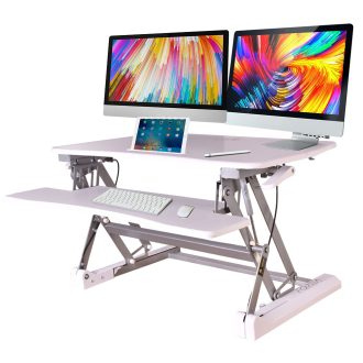 FORTIA Height Adjustable Standing Desk Riser Sit/Stand Computer Desktop Office.