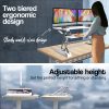 FORTIA Height Adjustable Standing Desk Riser Sit/Stand Computer Desktop Office. – White