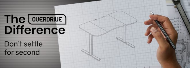 OVERDRIVE Gaming Desk 139cm PC Table Setup Computer Carbon Fiber Style – Black