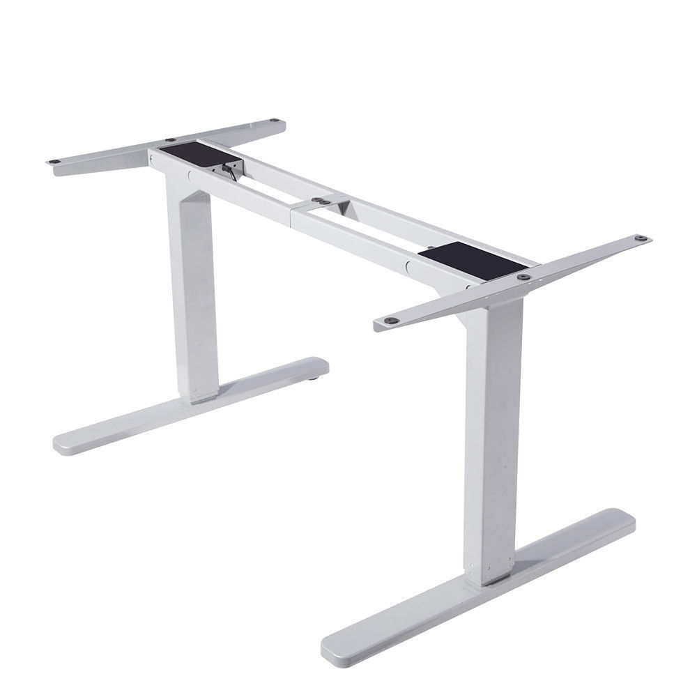 FORTIA Height Adjustable Standing Desk Frame Only Sit Stand Electric Office – White
