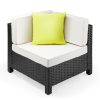 LONDON RATTAN 1pc Sofa Outdoor Furniture Setting -Corner Garden Lounge Chair. – Dark Grey