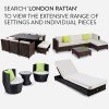 LONDON RATTAN 1pc Sofa Outdoor Furniture Setting -Corner Garden Lounge Chair. – Dark Grey