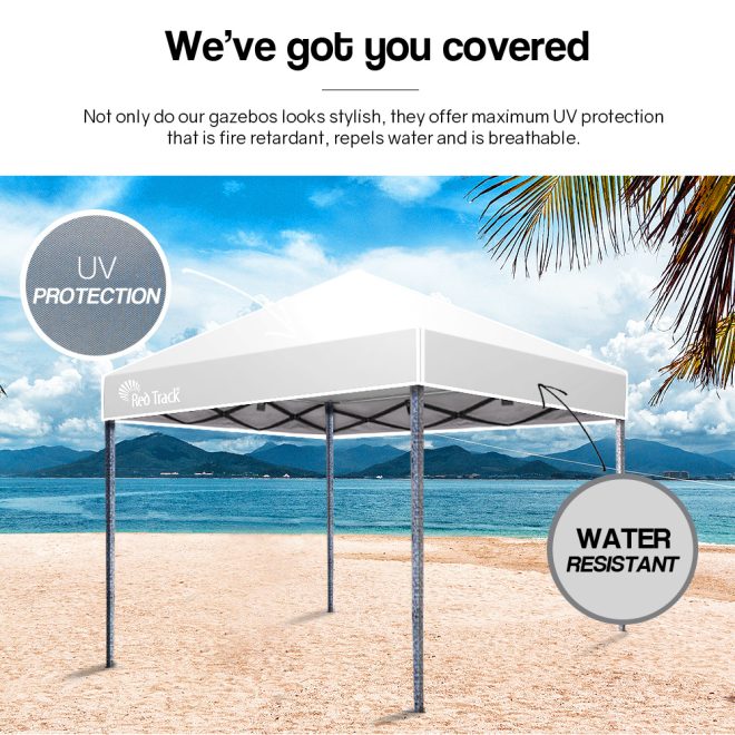 3x3m Folding Gazebo Shade Outdoor Pop-Up Foldable Marquee – Grey and White