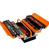 BULLET 118pc Tool Kit Box Set Metal Spanner Organizer Toolbox Household Socket – Orange and Black