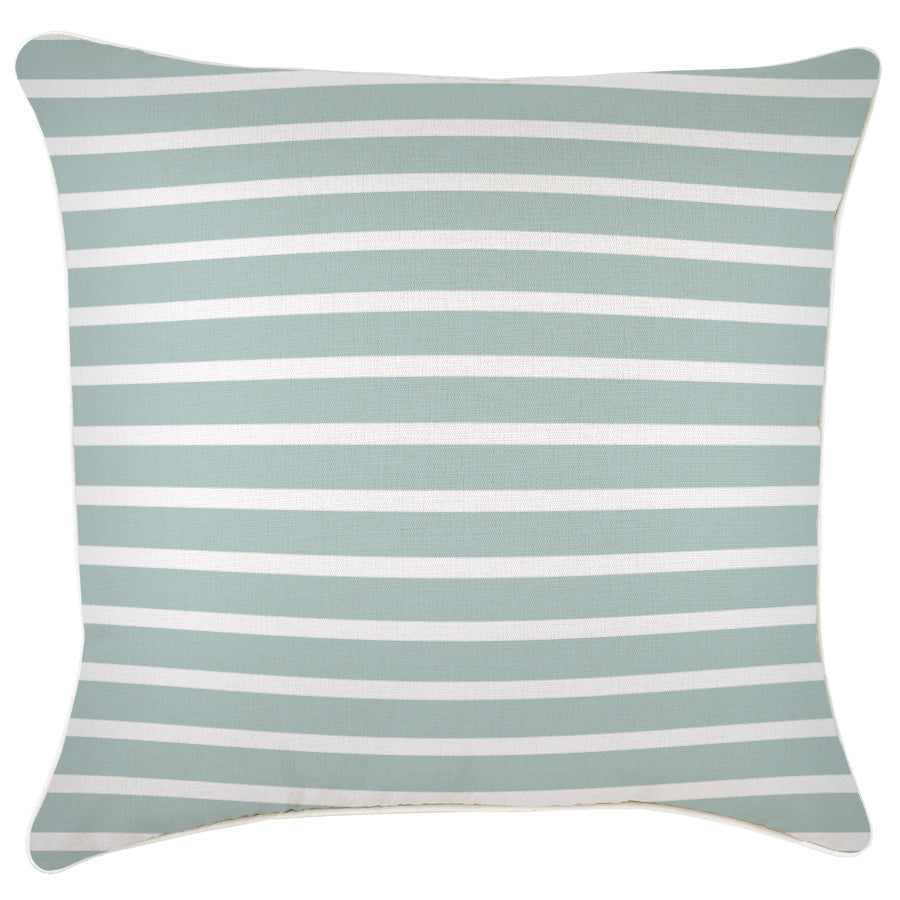 Cushion Cover-With Piping-Hampton Stripe Seafoam – 60×60 cm