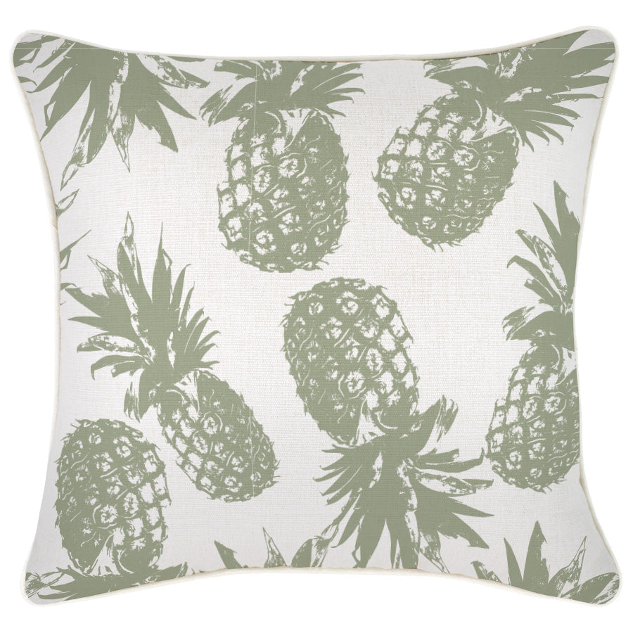 Cushion Cover-With Piping-Pineapples Sage – 45×45 cm