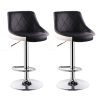 Bar Stools Kitchen Bar Stool Leather Barstools Swivel Gas Lift Counter Chairs x2 BS8403 – Black