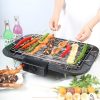 Portable Electric BBQ Grill Teppanyaki Smokeless Barbeque Pan Hot Plate Table – Black