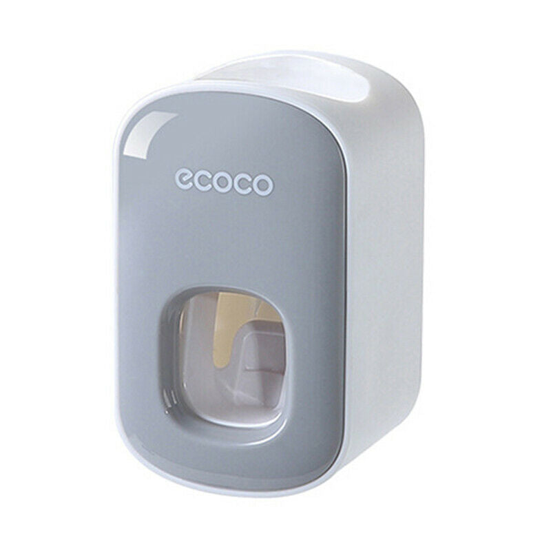 Ecoco Wall mount auto ands Free Toothpaste Dispenser Automatic Toothpaste Squeezer Bathroom Toothpaste Holder – Grey