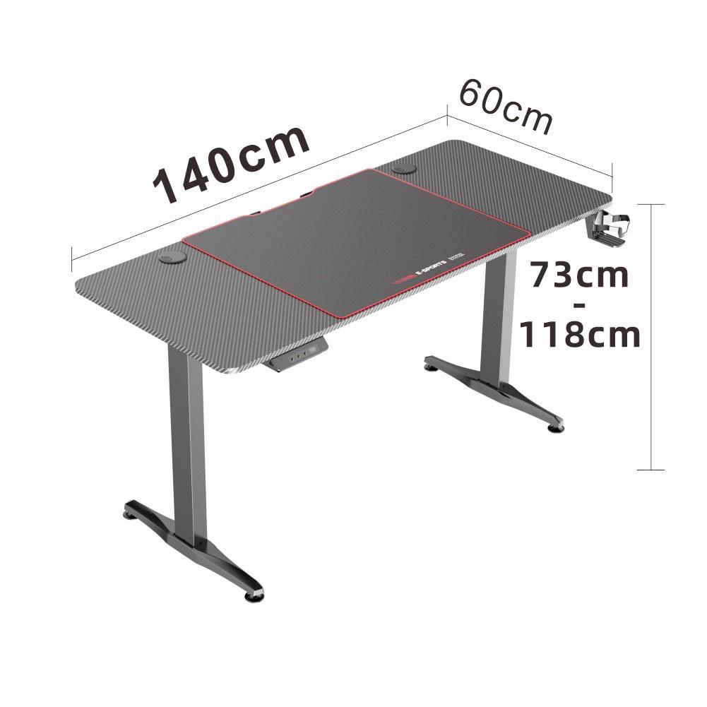 Gaming Standing Desk Home Office Lift Electric Height Adjustable Sit To Stand Motorized Standing Desk – 1400x600x740 to 1190 cm