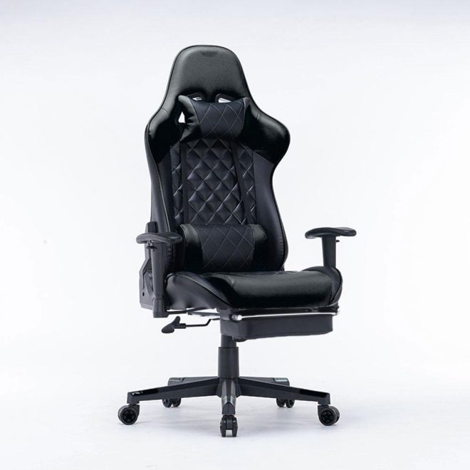 Gaming Chair Ergonomic Racing chair 165° Reclining Gaming Seat 3D Armrest Footrest – Black and Blue