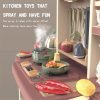 65pcs 93cm Children Kitchen Kitchenware Play Toy Simulation Steam Spray Cooking Set Cookware Tableware Gift – Blue