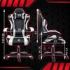 Gaming Chair Office Computer Seating Racing PU Executive Racer Recliner Large – Black