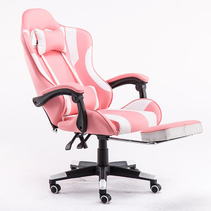 Gaming Chair Office Computer Seating Racing PU Executive Racer Recliner Large – Pink