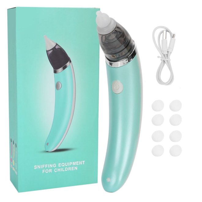 Baby Nasal Aspirator Electric Safe Hygienic Nose Cleaner Snot Sucker For baby – Green