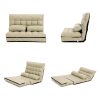Double Seat Couch Bed Sofa Gemini Leather – Beige