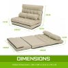 Double Seat Couch Bed Sofa Gemini Leather – Beige